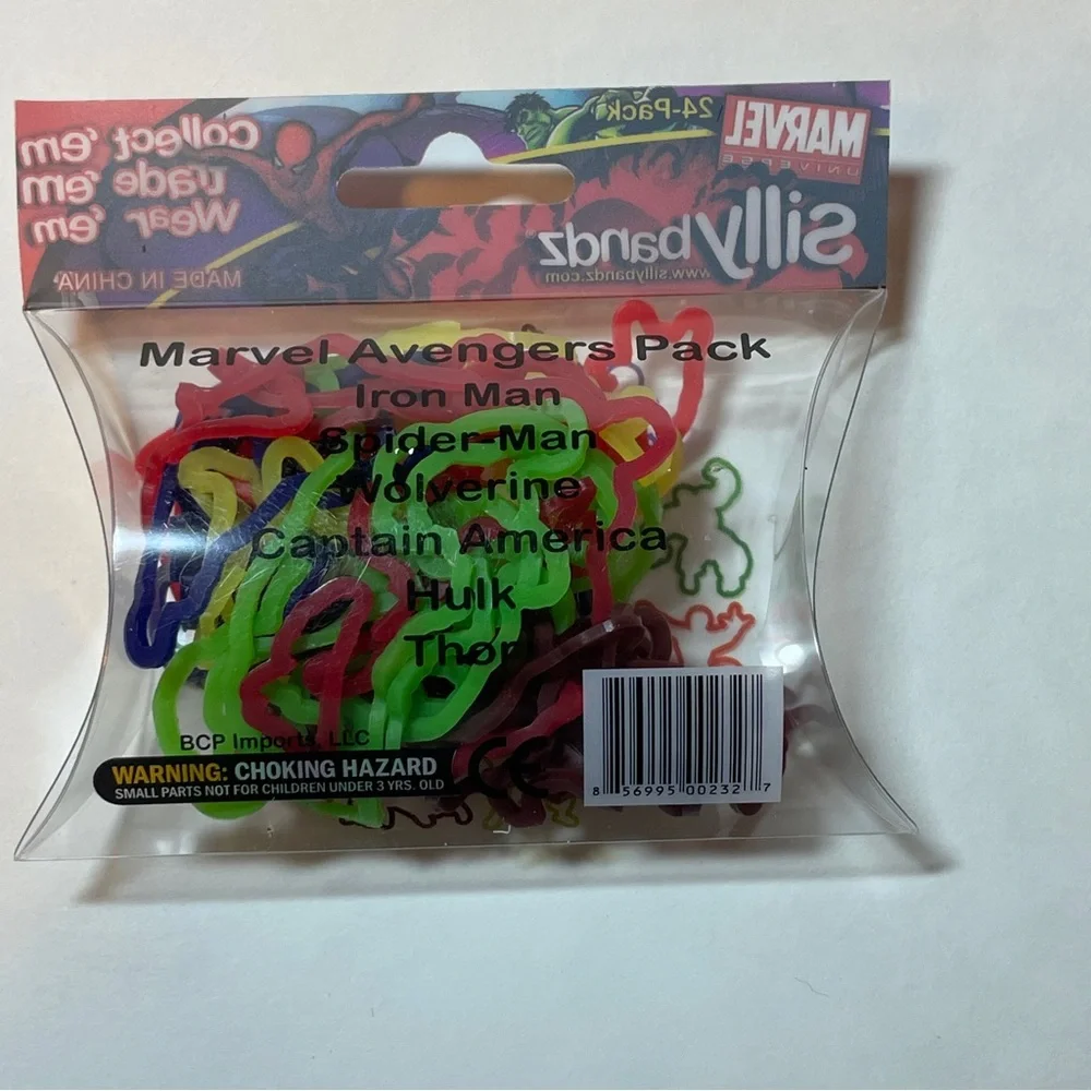 Silly Bandz Elastic Silicone Bracelets MARVEL HEROES shapes Bands, 4 sets of 24